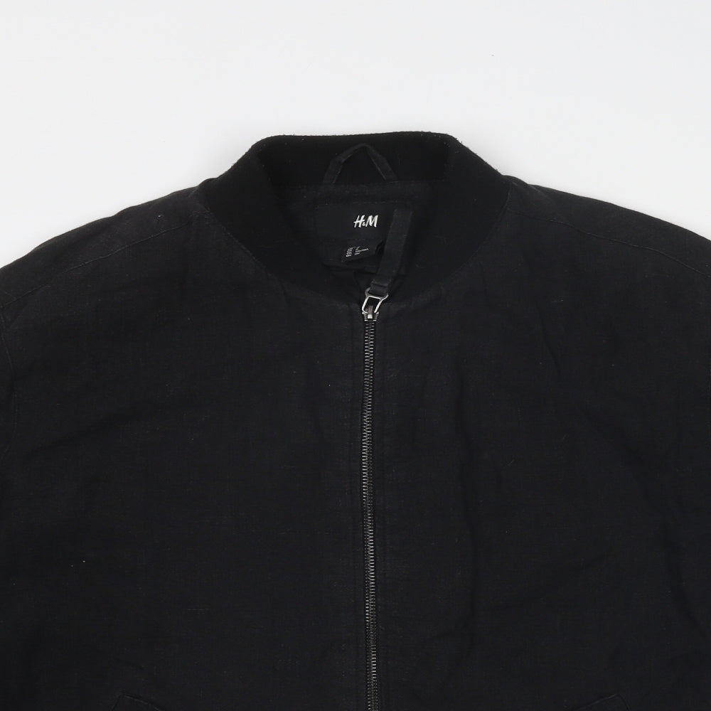H&M Mens Black Jacket Size S Zip