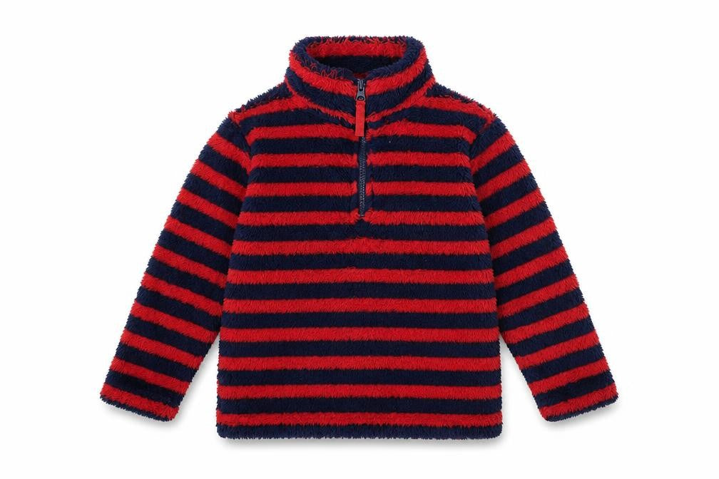 Avenue Boys Blue Striped Polyester Pullover Sweatshirt Size 5-6 Years Zip
