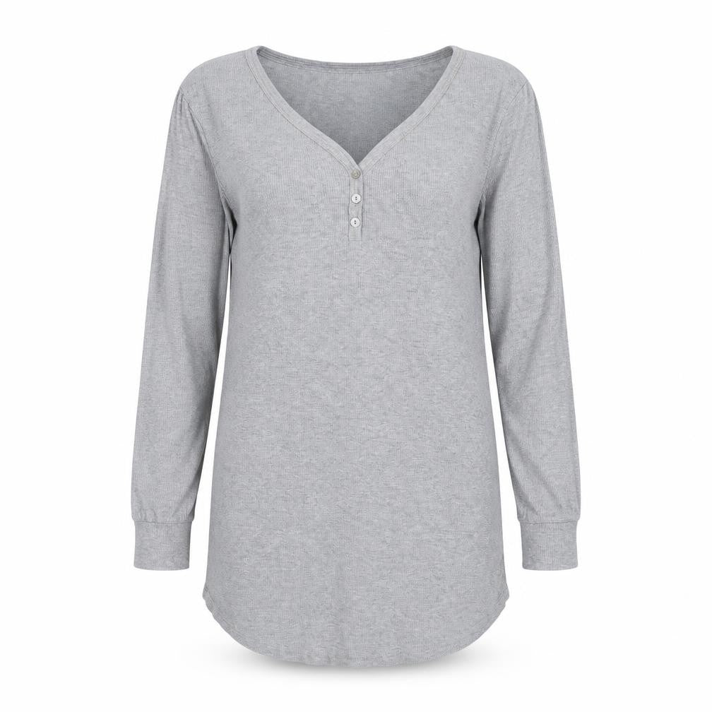 Marks & Spencer Womens Grey Cotton T-Shirt Dress Size 10 V-Neck Button