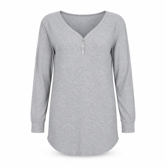 Marks & Spencer Womens Grey Cotton T-Shirt Dress Size 10 V-Neck Button