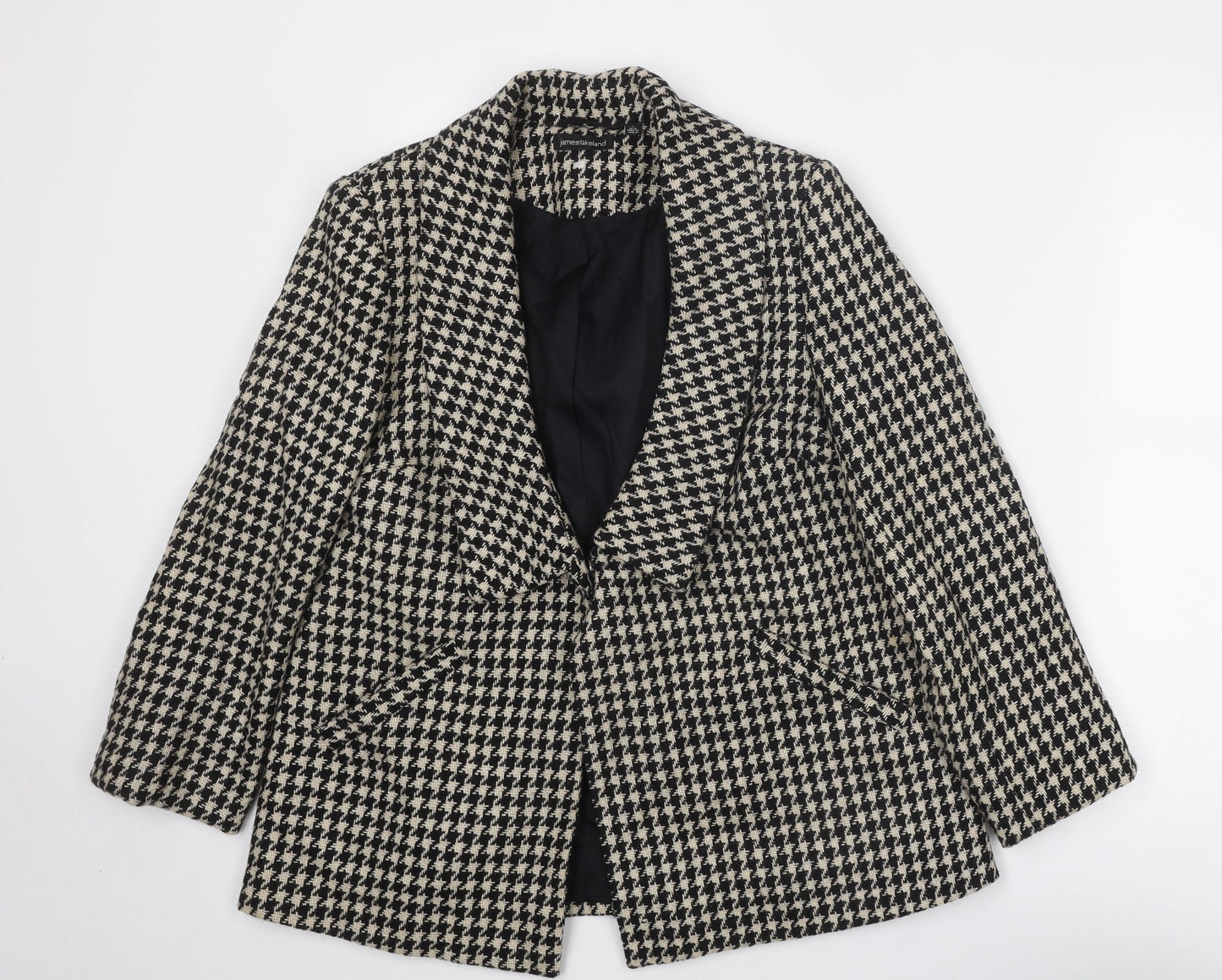 James Lakeland Womens Black Geometric Jacket Size XL Snap