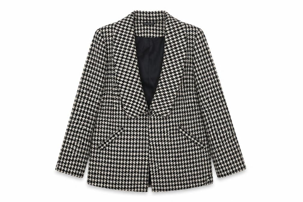 James Lakeland Womens Black Geometric Jacket Size XL Snap