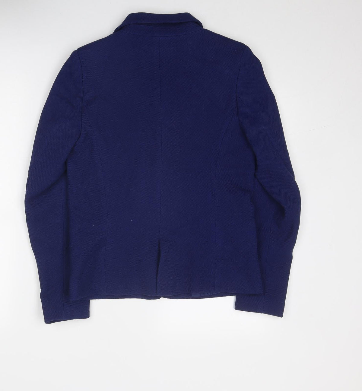R Essential Womens Blue Polyester Jacket Blazer Size 10