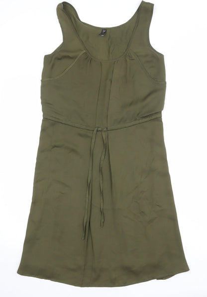 Vero Moda Womens Green Polyester Tank Dress Size S Scoop Neck Pullover