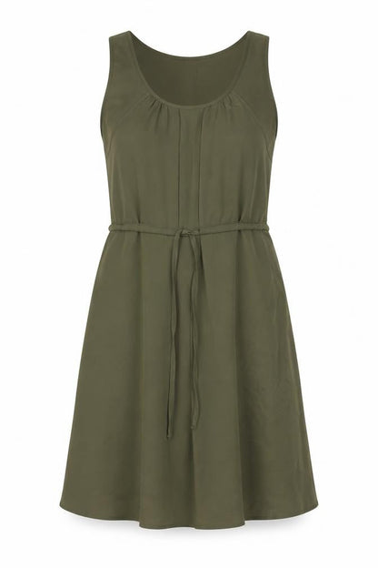 Vero Moda Womens Green Polyester Tank Dress Size S Scoop Neck Pullover