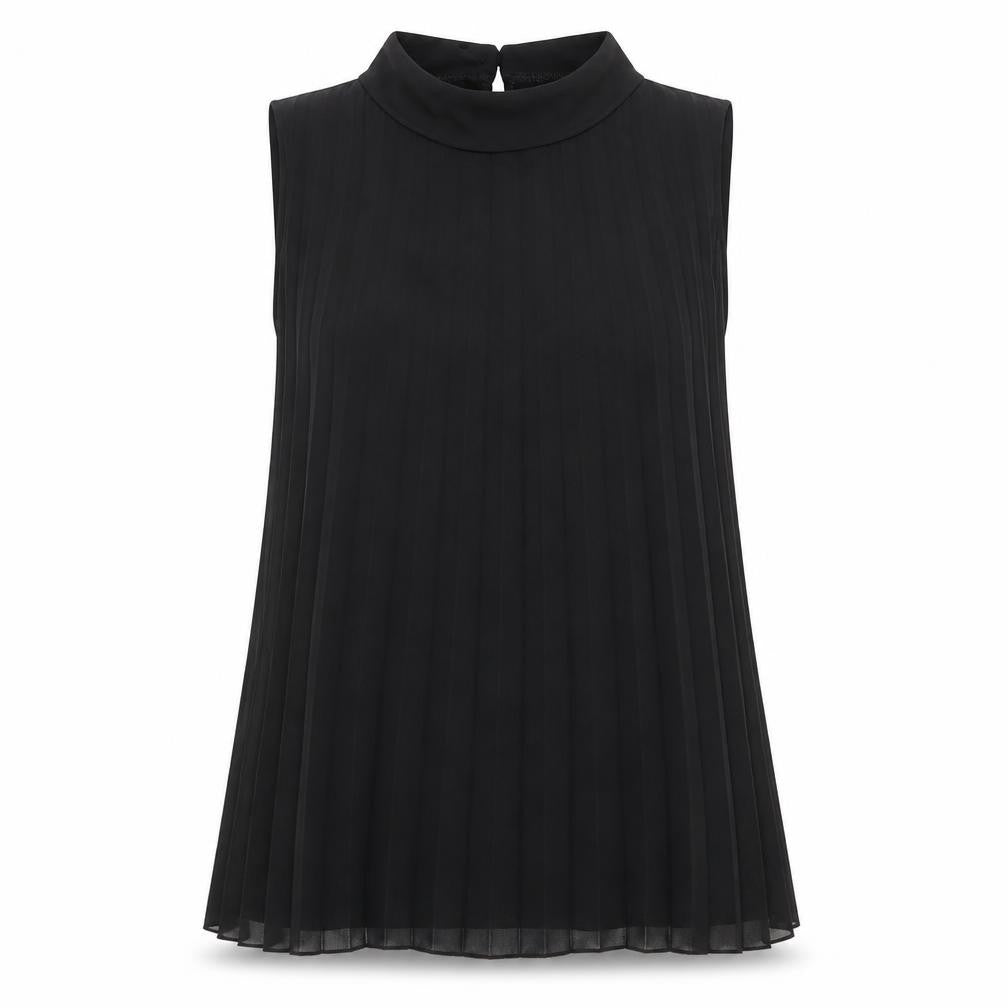 Sabrina Diamanti Womens Black Polyester Basic Tank Size L Mock Neck