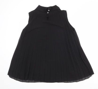Sabrina Diamanti Womens Black Polyester Basic Tank Size L Mock Neck