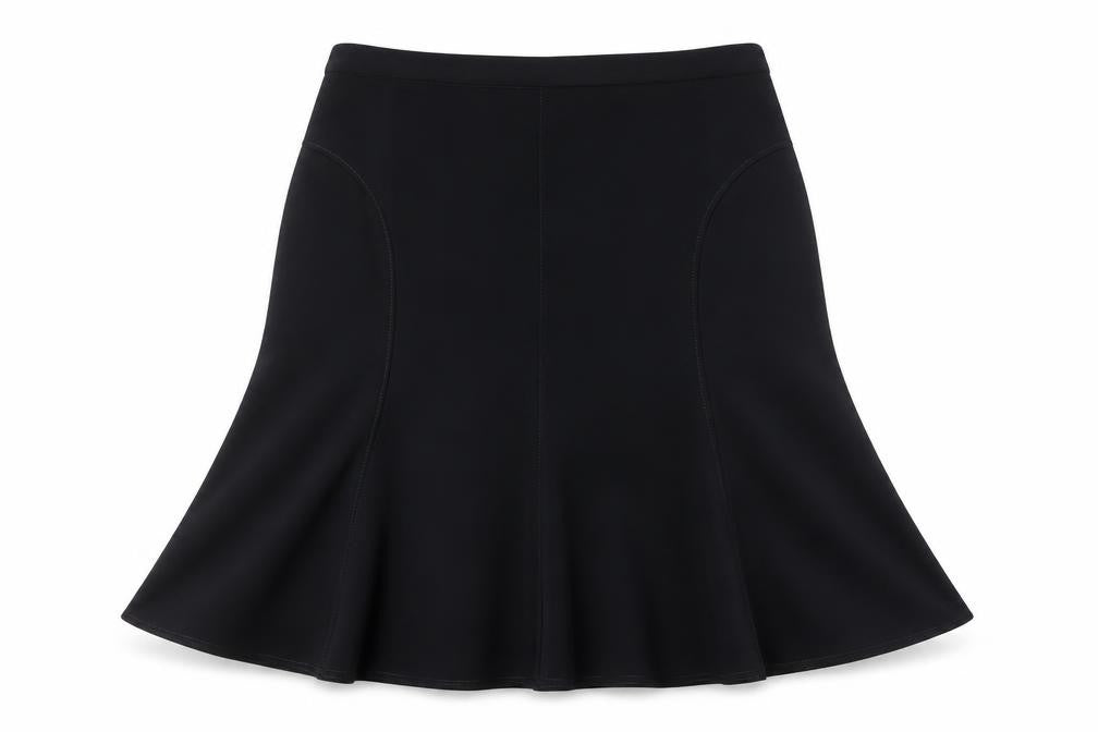 Peter Hahn Womens Black Polyester Swing Skirt Size 42 in Zip