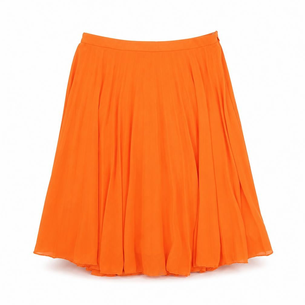 ASOS Womens Orange Polyester Pleated Skirt Size 6 Zip