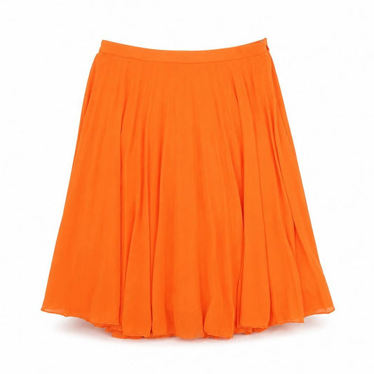 ASOS Womens Orange Polyester Pleated Skirt Size 6 Zip