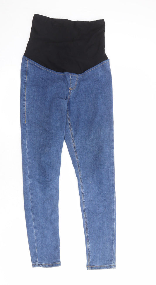 Topshop Womens Blue Cotton Skinny Jeans Size 26 in Regular Zip
