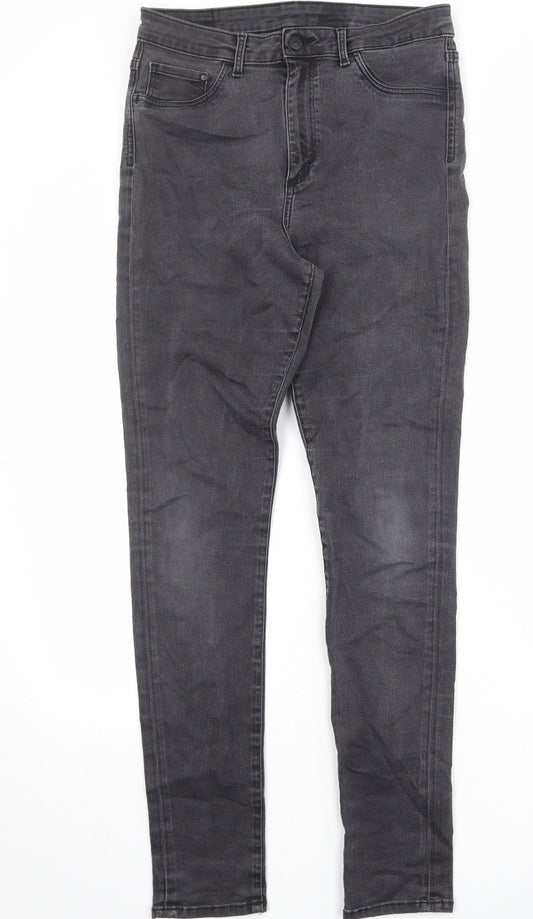 H&M Womens Grey Cotton Skinny Jeans Size 31 in Regular Zip