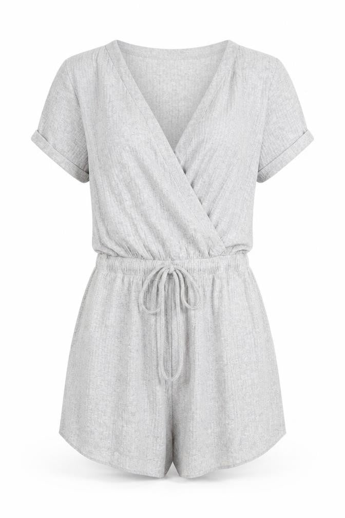 In the Style Womens Grey Cotton Playsuit One-Piece Size 4 Pullover