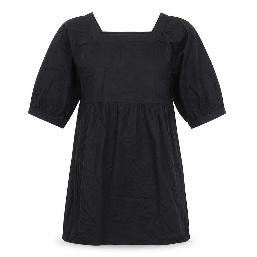 Monki Womens Black 100% Cotton A-Line Size XS Square Neck Pullover