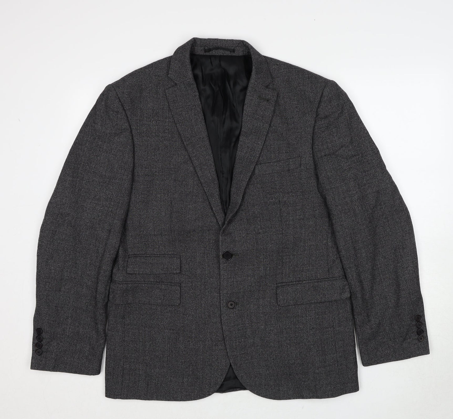NEXT Mens Grey Wool Jacket Blazer Size 40 Regular