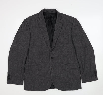 Next Mens Grey Wool Jacket Blazer Size 40 Regular