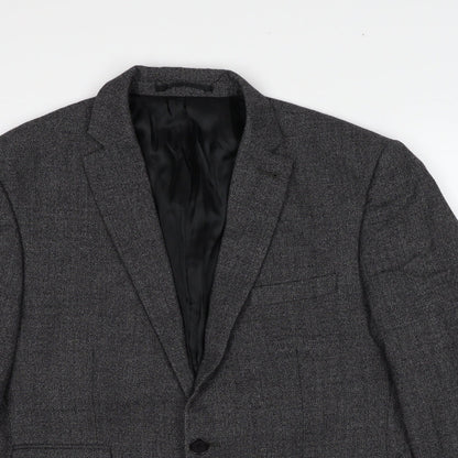 Next Mens Grey Wool Jacket Blazer Size 40 Regular