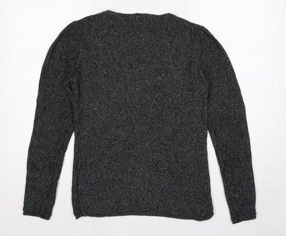 H&M Womens Grey Round Neck Cotton Pullover Jumper Size S