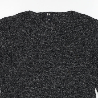 H&M Womens Grey Round Neck Cotton Pullover Jumper Size S