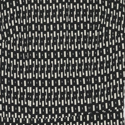 Close-up detail of Linea women’s black geometric polyester shift, size UK 14, round neck zip