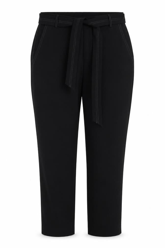 YAYA Womens Black Polyester Trousers Size 10 Regular Zip - Contrast Stitching