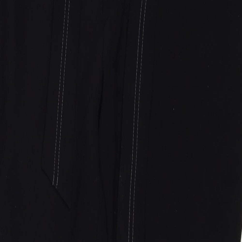 YAYA Womens Black Polyester Trousers Size 10 Regular Zip - Contrast Stitching