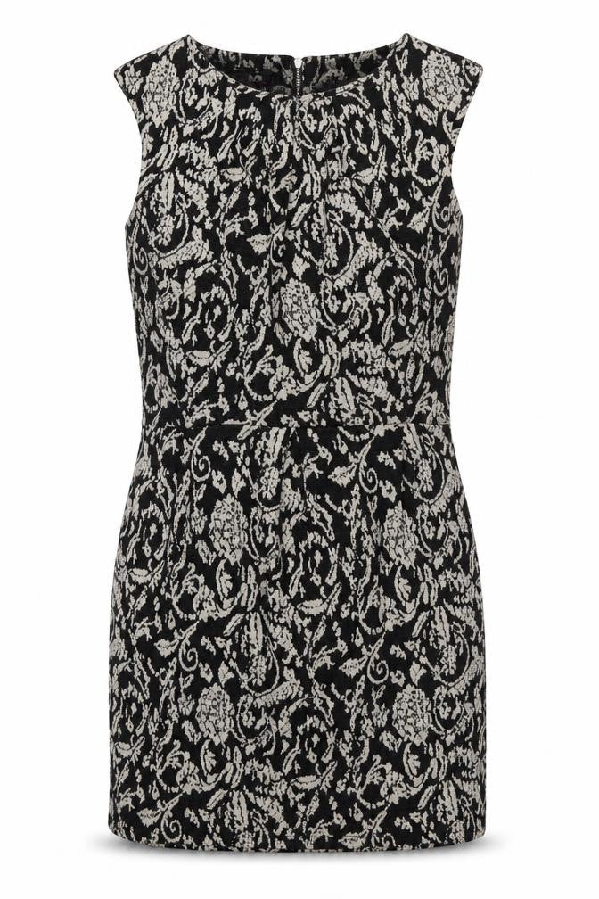 Therapy Womens Black Geometric Acrylic Shift Size 12 Round Neck Zip