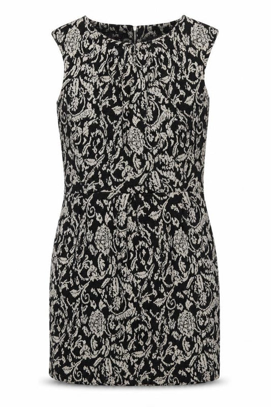 Therapy Womens Black Geometric Acrylic Shift Size 12 Round Neck Zip