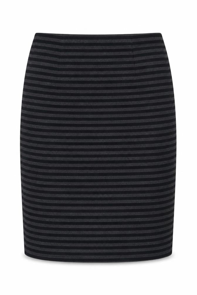 Deuxieme Classe Womens Grey Striped Cotton A-Line Skirt Size 10