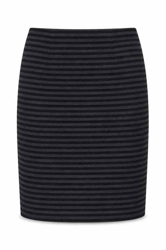 Deuxieme Classe Womens Grey Striped Cotton A-Line Skirt Size 10