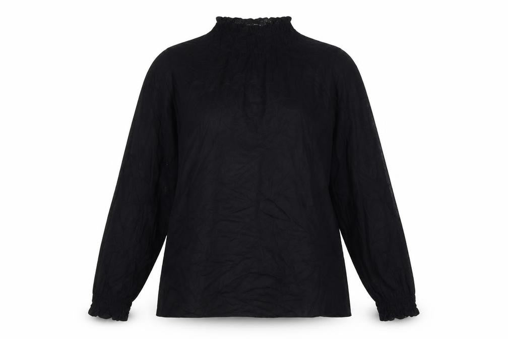 VERO MODA Womens Black Viscose Basic Blouse Size L Mock Neck
