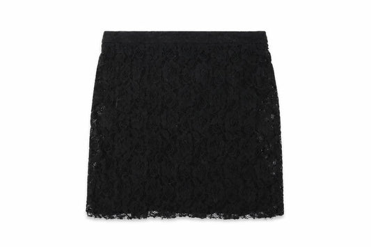 Mango Womens Black Geometric Viscose A-Line Skirt Size S Zip
