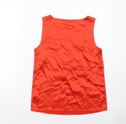 Marks & Spencer Womens Red Polyester Basic Tank Size 8 Round Neck