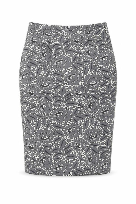 Fenn Wright Manson Womens Grey Floral Polyester Straight & Pencil Skirt Size 10 Zip