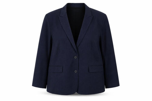 Marks & Spencer Womens Blue Pinstripe Polyester Jacket Suit Jacket Size 20