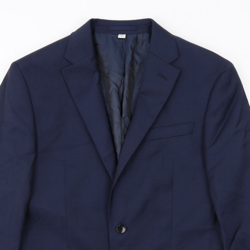 Marks and Spencer Mens Blue Wool Jacket Suit Jacket Size 38 Regular