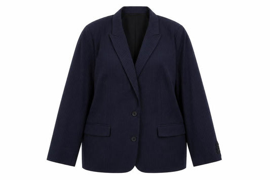 Marks & Spencer Womens Blue Pinstripe Polyester Jacket Suit Jacket Size 20