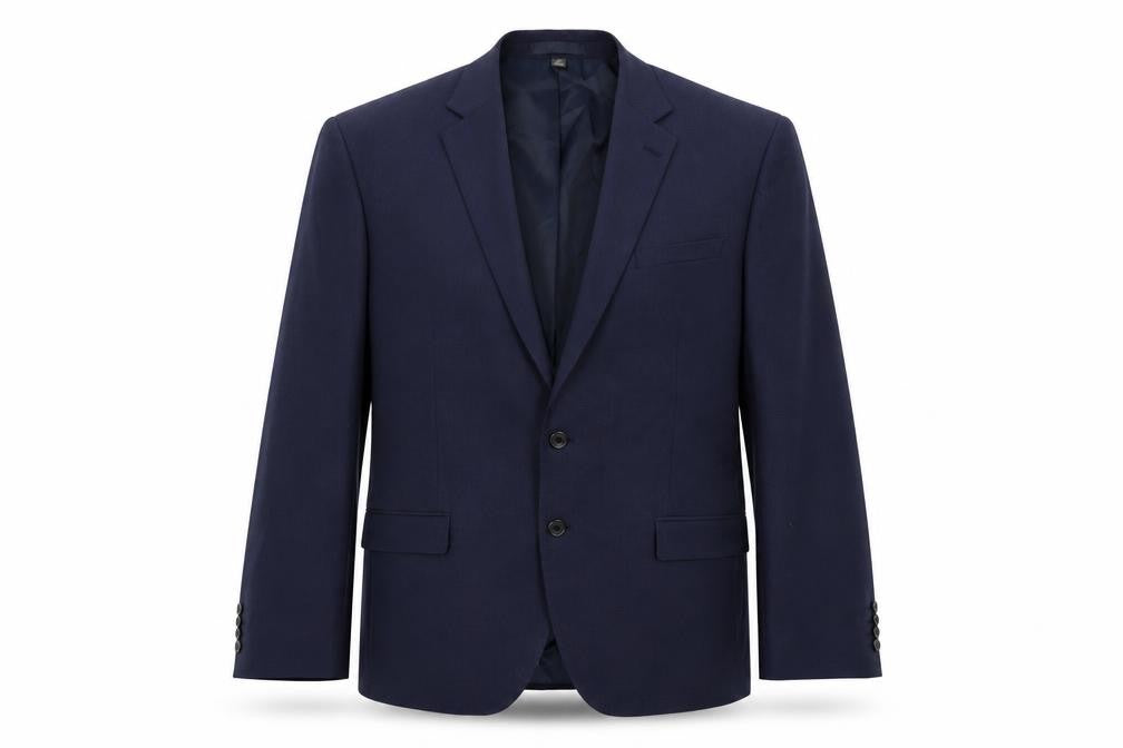 Marks & Spencer Mens Blue Striped Polyester Jacket Suit Jacket Size 42 Regular