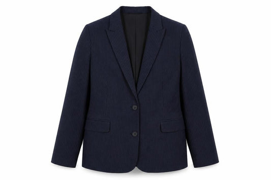 Marks & Spencer Womens Blue Pinstripe Polyester Jacket Suit Jacket Size 18