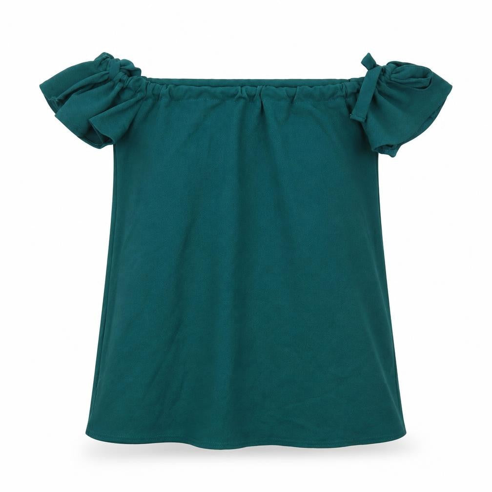 Boohoo Womens Green Polyester Basic Blouse Size 14 Boat Neck