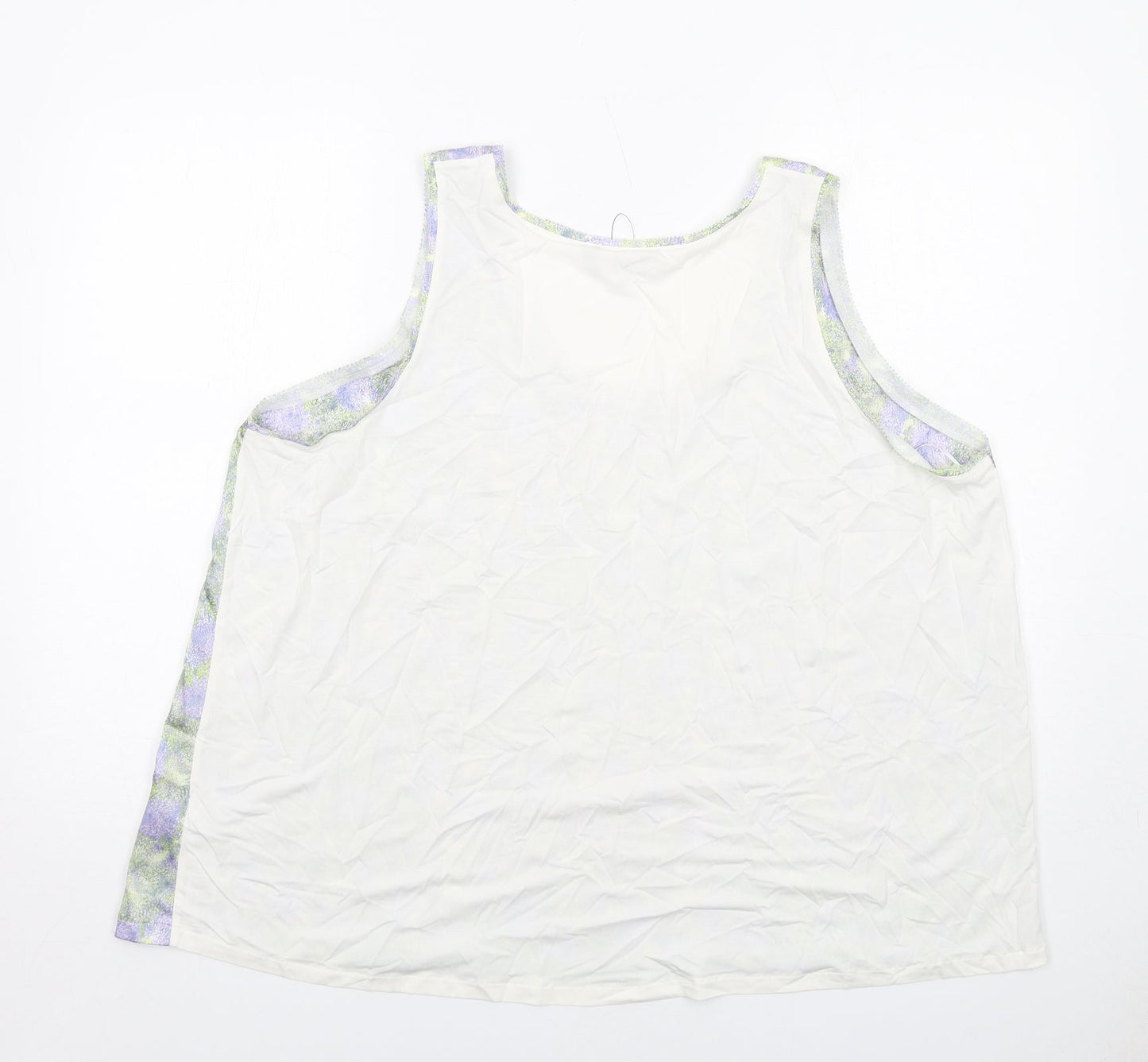 Marks and Spencer Womens Multicoloured Geometric Polyester Basic Tank Size 20 Round Neck
