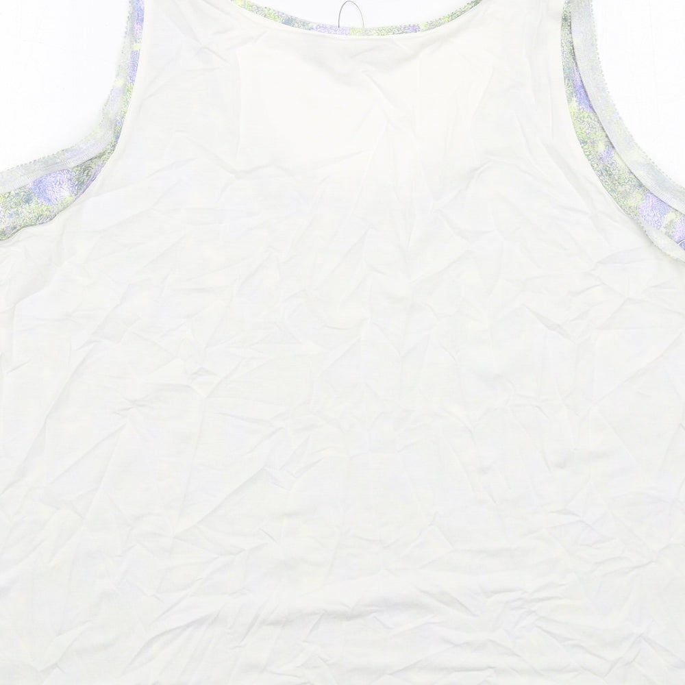 Marks and Spencer Womens Multicoloured Geometric Polyester Basic Tank Size 20 Round Neck