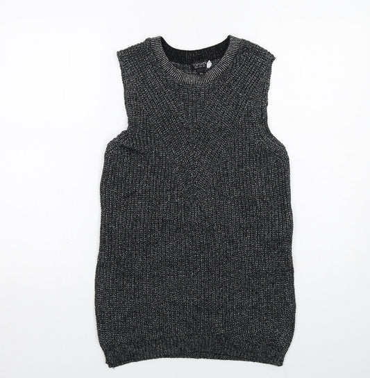Topshop Womens Black Round Neck Acrylic Pullover Jumper Size 8