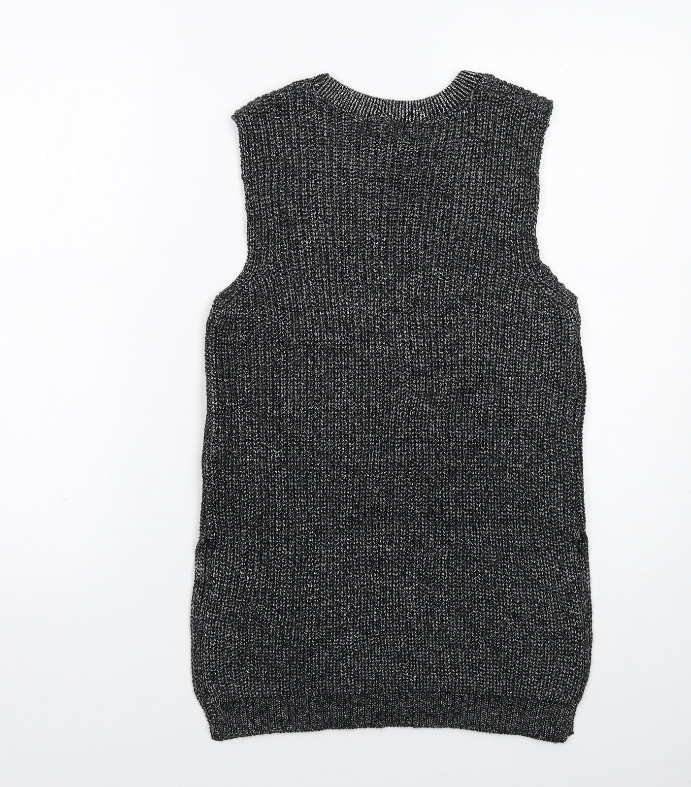 Topshop Womens Black Round Neck Acrylic Pullover Jumper Size 8