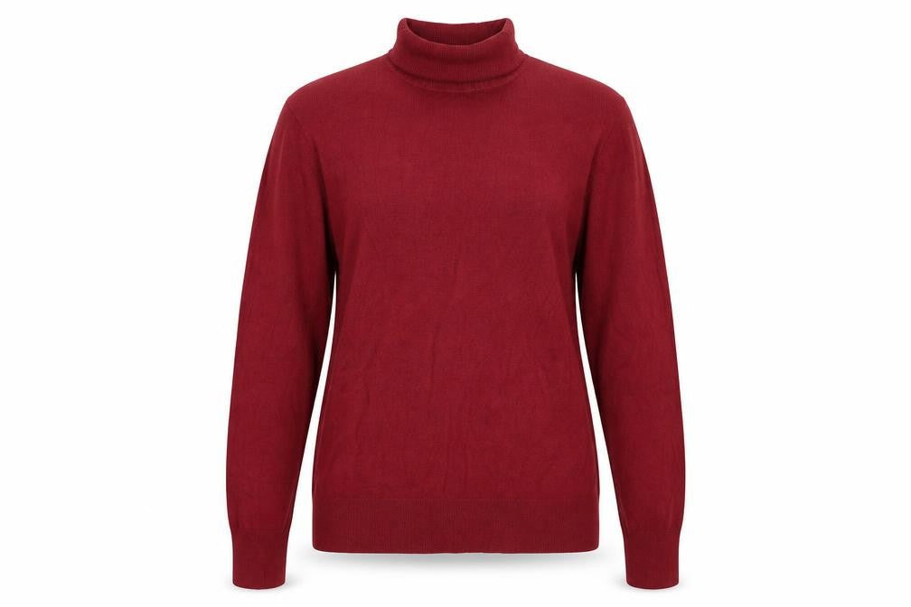 St Bernard Womens Red Roll Neck Viscose Pullover Jumper Size L