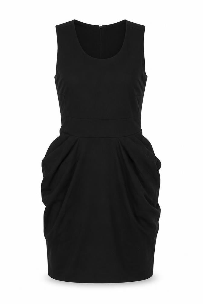 Soaked in Luxury Womens Black Polyester Shift Size M Round Neck Zip