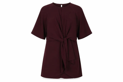 Topshop Womens Red Polyester A-Line Size 10 Round Neck Zip