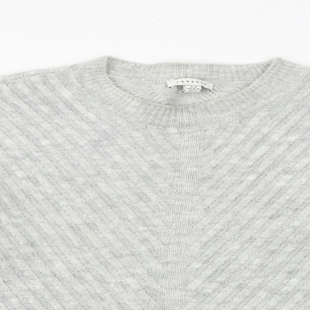 Marks and Spencer Womens Grey Round Neck Acrylic Pullover Jumper Size XS