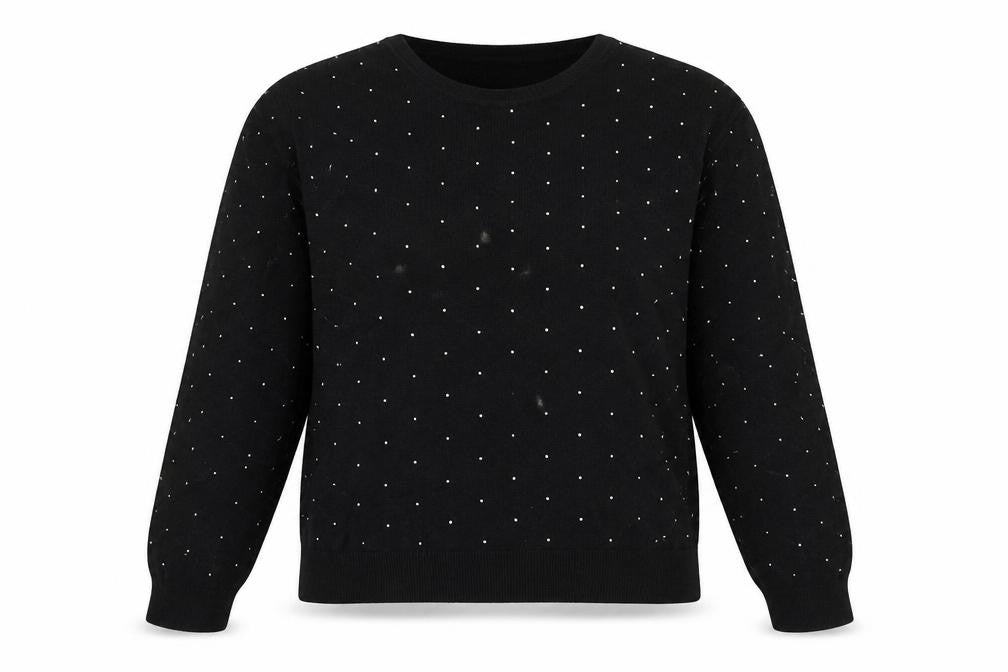 Marks & Spencer Womens Black Round Neck Viscose Pullover Jumper Size L