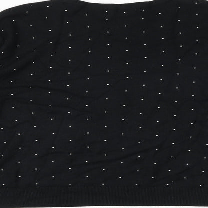 Marks & Spencer Womens Black Round Neck Viscose Pullover Jumper Size L